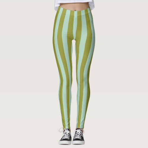 Celery  Mint Broad Stripes Leggings