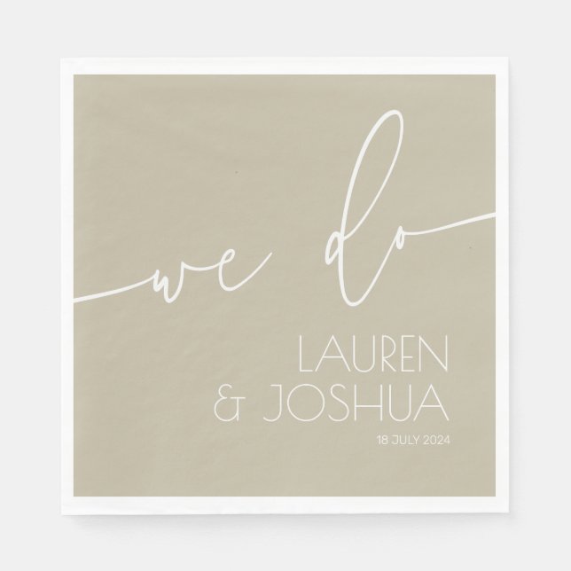 Celery Powder • Script Wedding Napkins (Front)