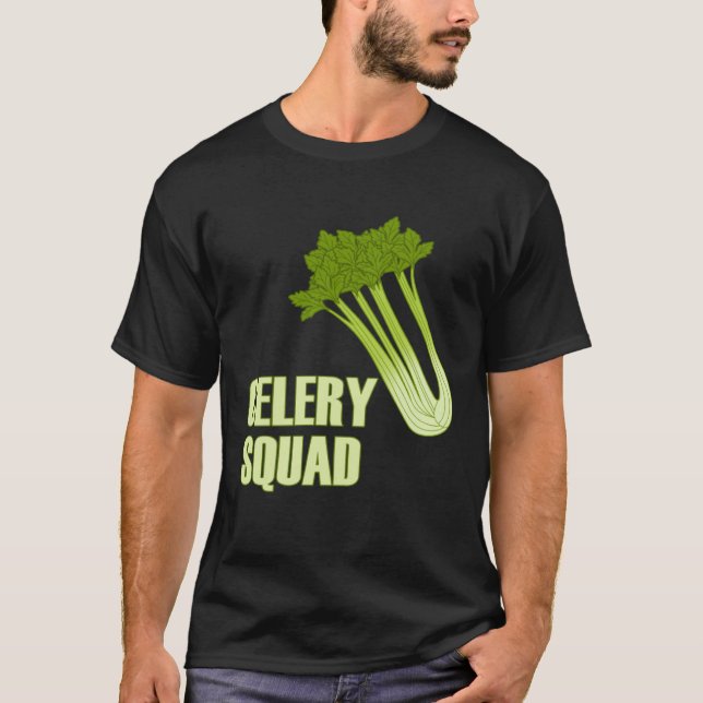 Celery Squad Vegetables Healthy Leeks T-Shirt (Front)