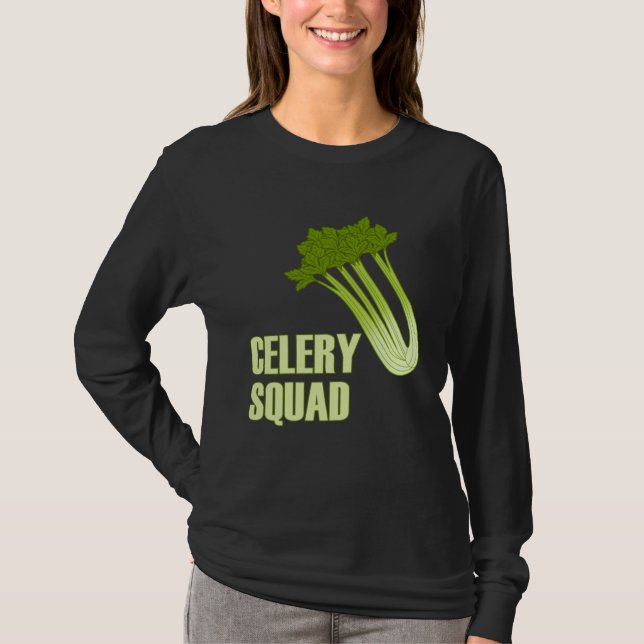 Celery Squad Vegetables Healthy Leeks T-Shirt (Front)