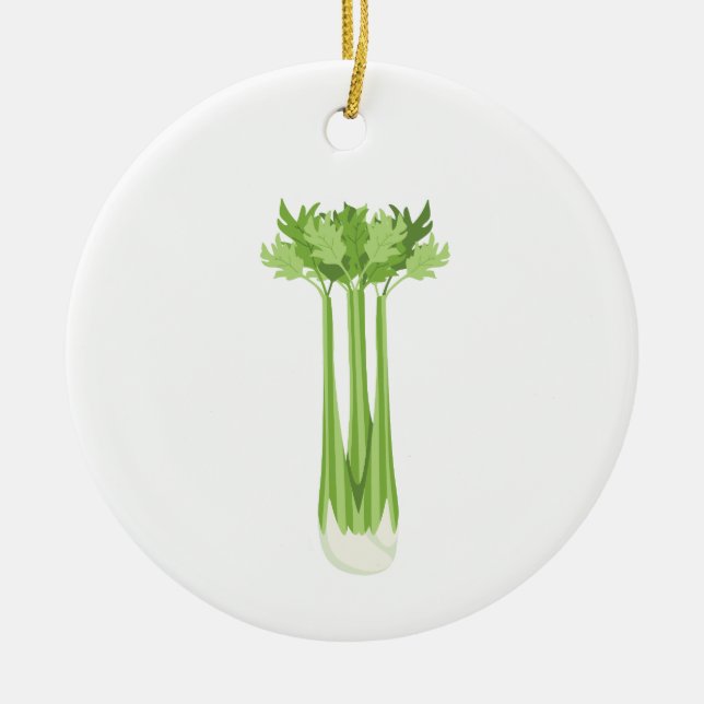 Celery Stalk Ceramic Ornament (Front)