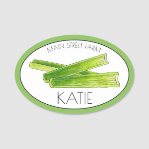 Celery Stalks Vegetable Farm Garden Grocery Market Name Tag
