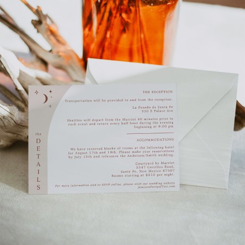 CELESTE Boho Moon  Stars Terracotta Details Card