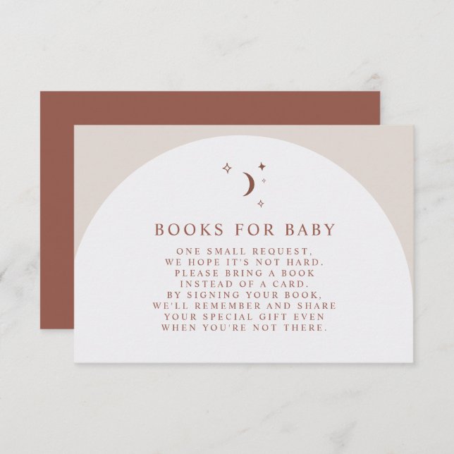 CELESTE Boho Terracotta Books for Baby Insert Card (Front/Back)