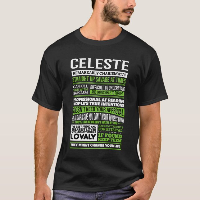 Celeste Girl Name Definition T-Shirt (Front)