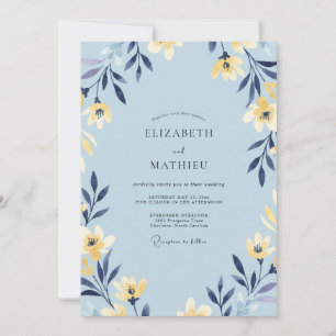 Celeste Ochre Petal Wedding Invitation