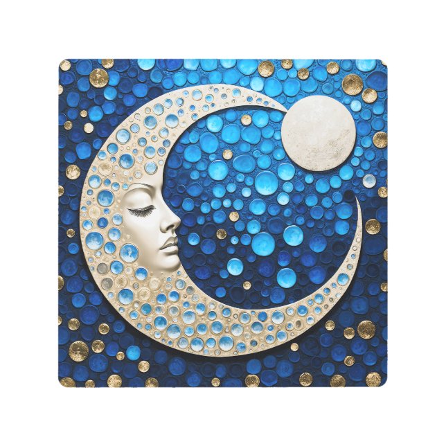 Celeste : Woman in the moon Metal Print (Front)
