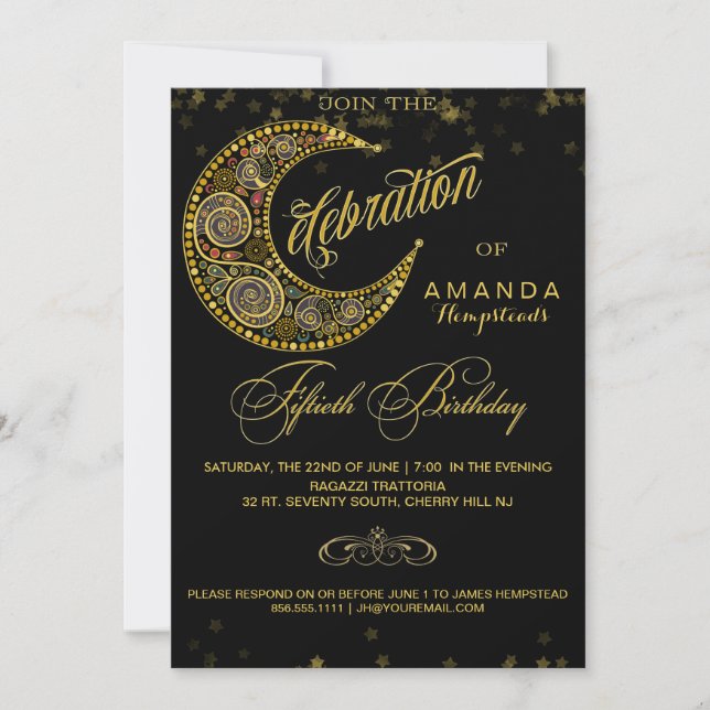 Celestial 50th Birthday Party Invitation (Front)