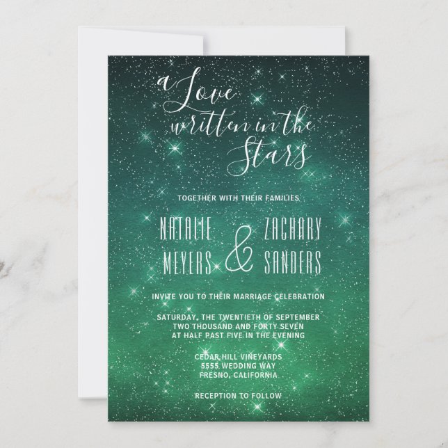 Celestial A Love Written in the Stars Wedding Invitation (Front)