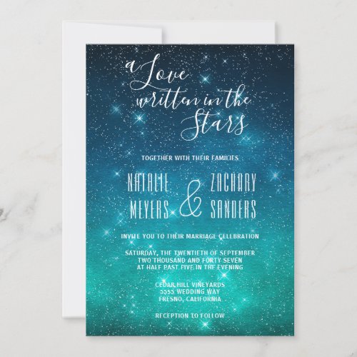 Celestial A Love Written in the Stars Wedding Invitation