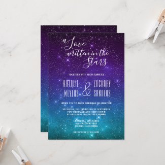 Celestial A Love Written in the Stars Wedding Invitation