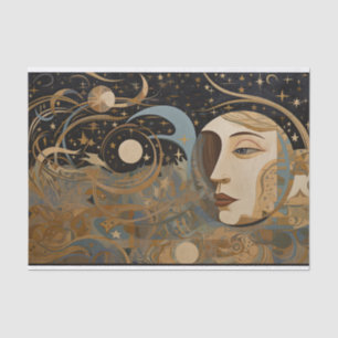 Celestial Abstract Geometric Painting Decoupage Tissue Paper