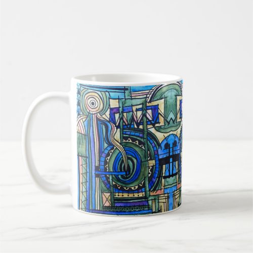 Celestial-Abstract Geometric Pattern Coffee Mug
