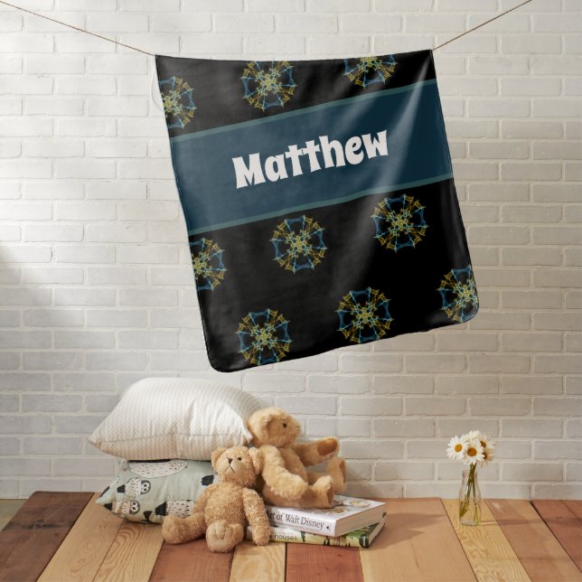 Celestial Abstract Light Pattern Gender Neutral Baby Blanket (In Situ)