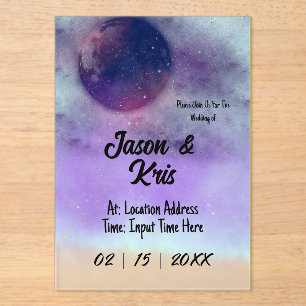 Celestial Acrylic Wedding Invitation