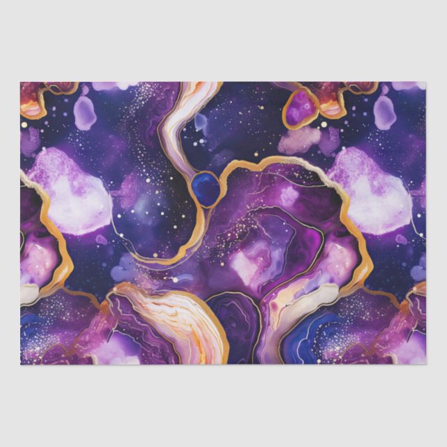 Celestial Agate | Cosmic Abstract Mineral Pattern Tissue Paper (Front)