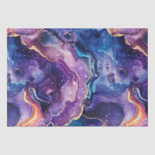 Celestial Agate | Cosmic Abstract Stone Pattern Tissue Paper (Front)
