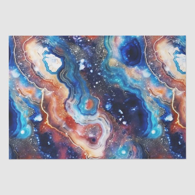 Celestial Agate | Fiery Cosmic Stone Pattern Tissue Paper (Front)