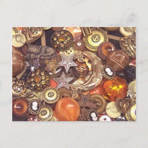 Celestial Amber Buttons Postcard