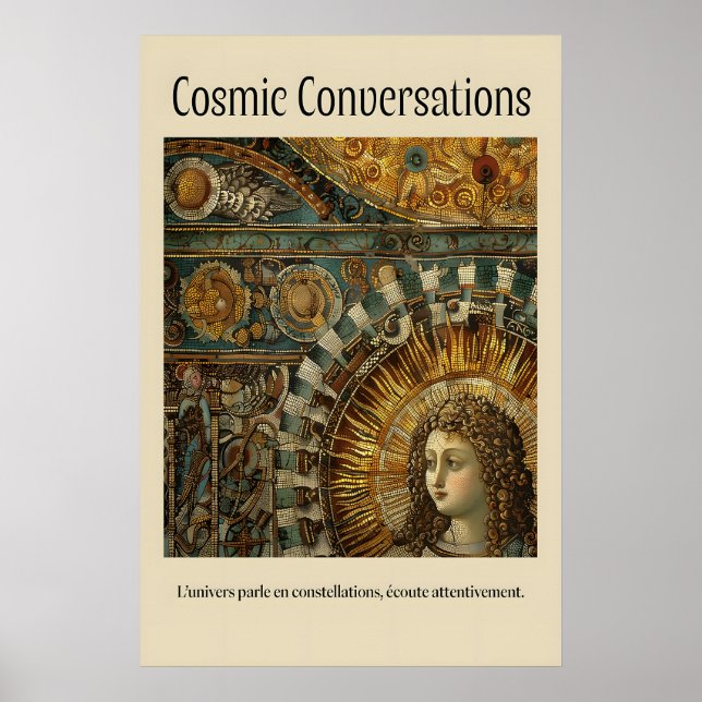 Celestial Angel Art Print Renaissance Mosaic (Front)