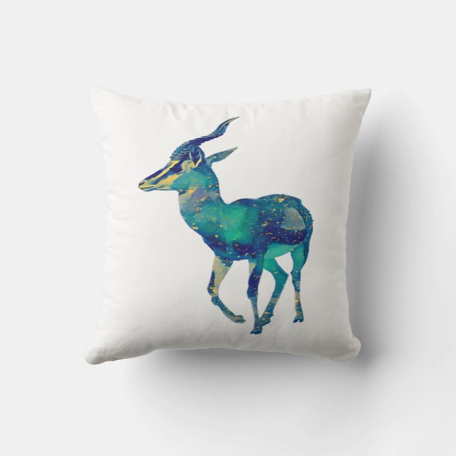 Celestial Antelope Throw Pillow (Back)