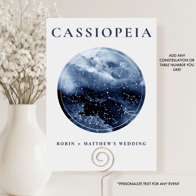 Celestial, Any Constellation Blue and Gray Table Number (Creator Uploaded)