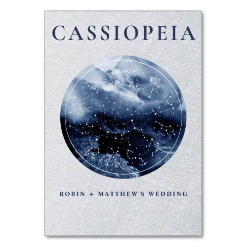 Celestial Any Constellation Blue and Silver Table Number