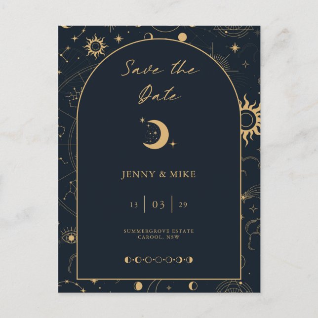 Celestial Arch Save the Date Invitation Postcard (Front)