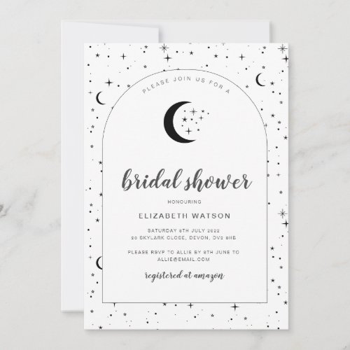 Celestial Arched Bridal Shower Invitation