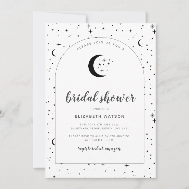 Celestial Arched Bridal Shower Invitation (Front)