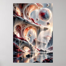 Celestial Arches Surreal Cosmic Landscape Wall Art