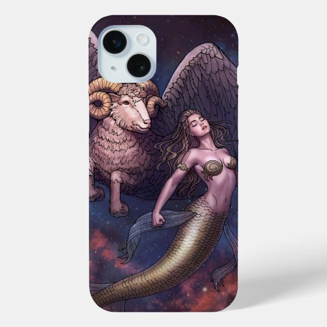 Celestial Aries and Mermaid Case-Mate iPhone Case (Back)