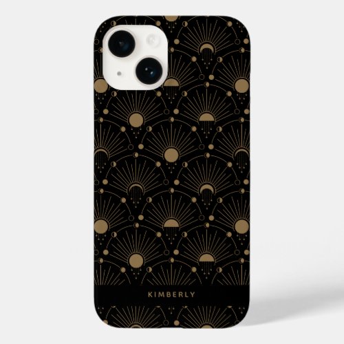 Celestial Art Deco 1920s Vintage Moon and Stars Case_Mate iPhone 14 Case