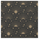 Celestial Art Deco 1920&#39;s Vintage Moon and Stars Fabric