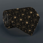 Celestial Art Deco 1920's Vintage Moon and Stars Neck Tie<br><div class="desc">Vintage 1920's inspired moon and stars art deco pattern in black and gold.</div>