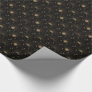 Celestial Art Deco 1920's Vintage Moon and Stars Wrapping Paper