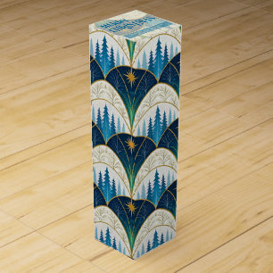 Celestial Art Deco Forest Holiday Wine Box