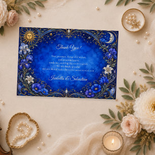 Celestial Art Nouveau Wedding Thank You Card