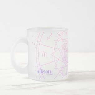 Celestial Astrology Horoscope Frosted Glass Coffee Mug