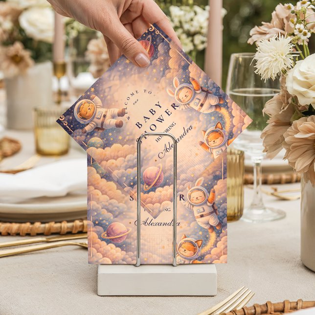 Celestial Astronaut Neutral Space Baby Shower Napkins (Creator Uploaded)