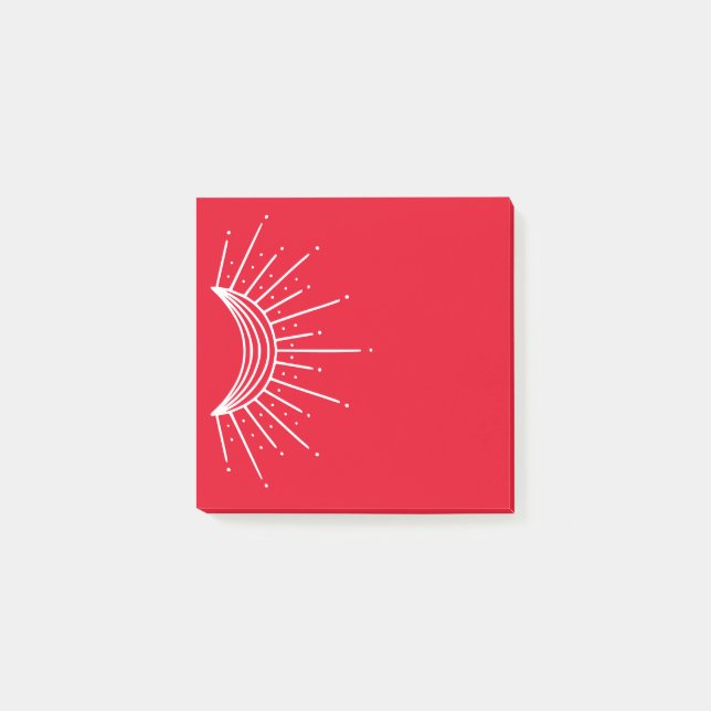 Celestial, Astronomical. Crescent Sun Ray Post-it Notes (Front)