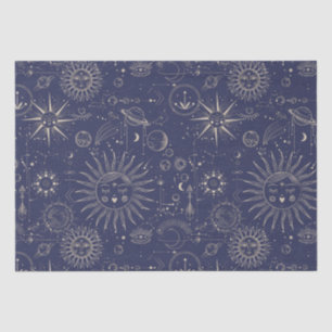 Celestial Astronomy Navy Pattern Tissue Paper