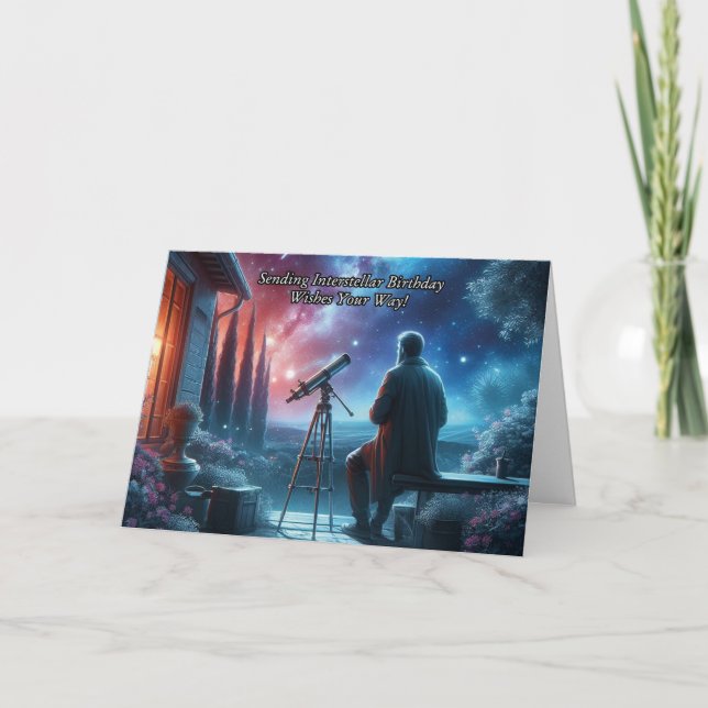 Celestial Astronomy Themed Birthday Card (Front)