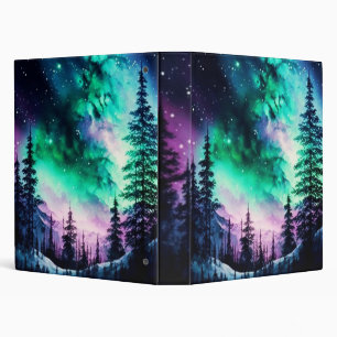 Celestial Aurora Borealis Northern Lights Vivid 3 Ring Binder