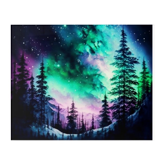 Celestial Aurora Borealis Northern Lights Vivid  Acrylic Print (Front)