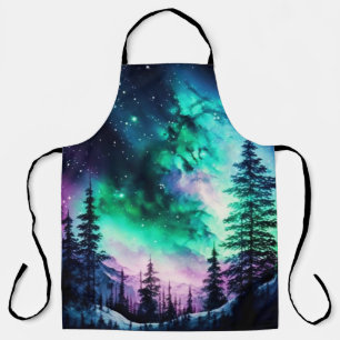 Celestial Aurora Borealis Northern Lights Vivid Apron