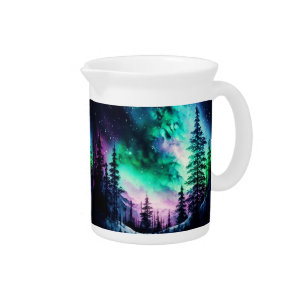 Celestial Aurora Borealis Northern Lights Vivid Beverage Pitcher