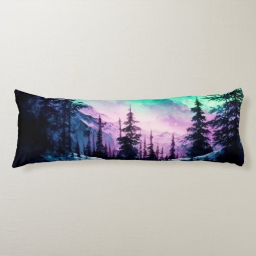 Celestial Aurora Borealis Northern Lights Vivid  Body Pillow