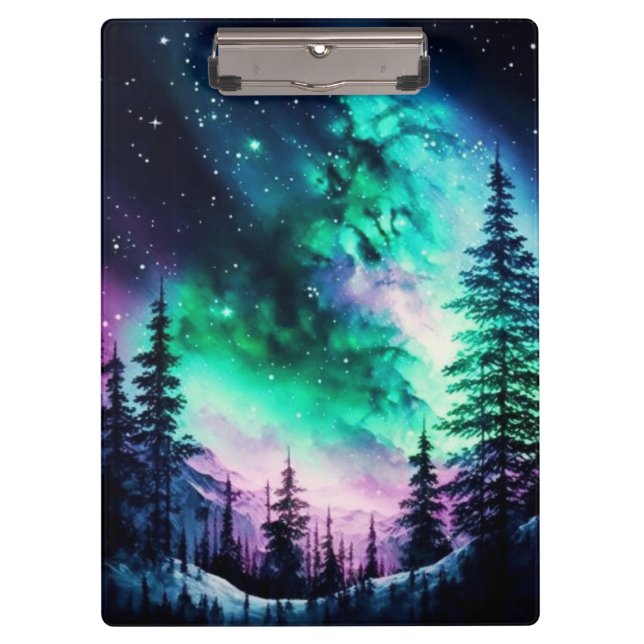 Celestial Aurora Borealis Northern Lights Vivid  Clipboard (Front)