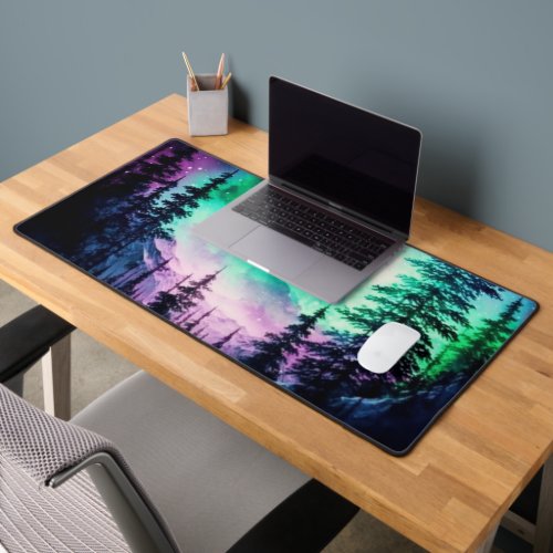 Celestial Aurora Borealis Northern Lights Vivid  Desk Mat